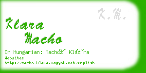 klara macho business card